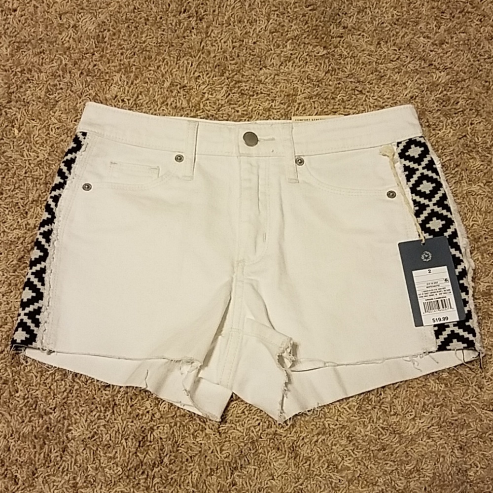 High Rise White Shorts